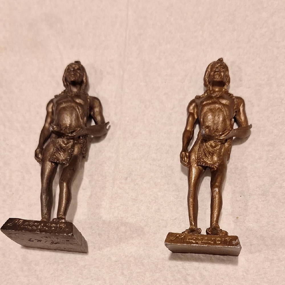 Bronze  3" Massasoi Indian Figurines. Made In Plymouth